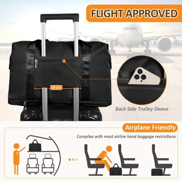 Expandable Travel Duffle Bags Weekender Overnight ... - Image 6