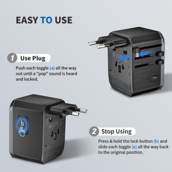 EPICKA Universal Travel Adapter, International Pow... - Image 7