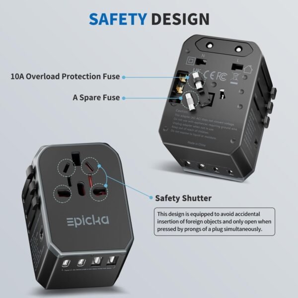 EPICKA Universal Travel Adapter, International Pow... - Image 6