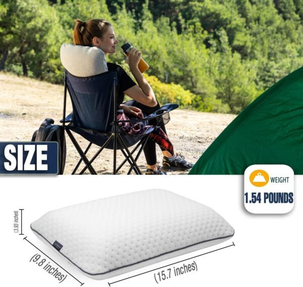 Memory Foam Pillow for Travel and Camping with Ext... - Image 5