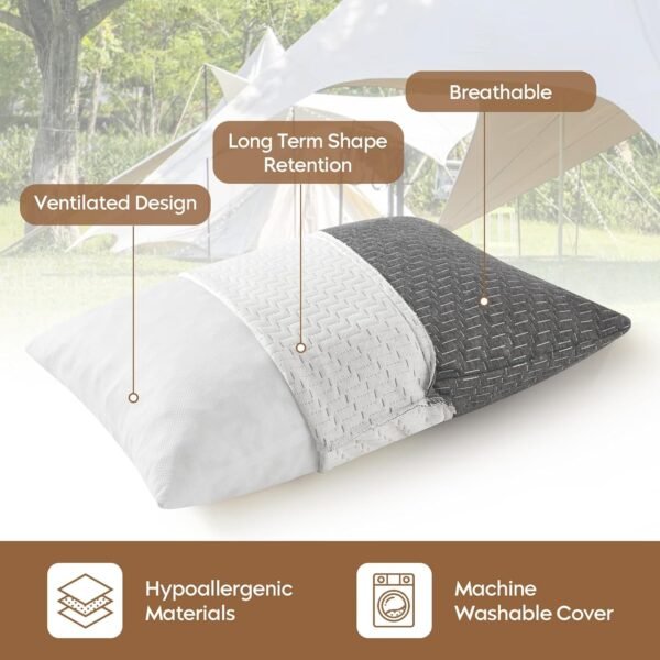 Small Shredded Memory Foam Pillow, Camping Pillow ... - Image 3