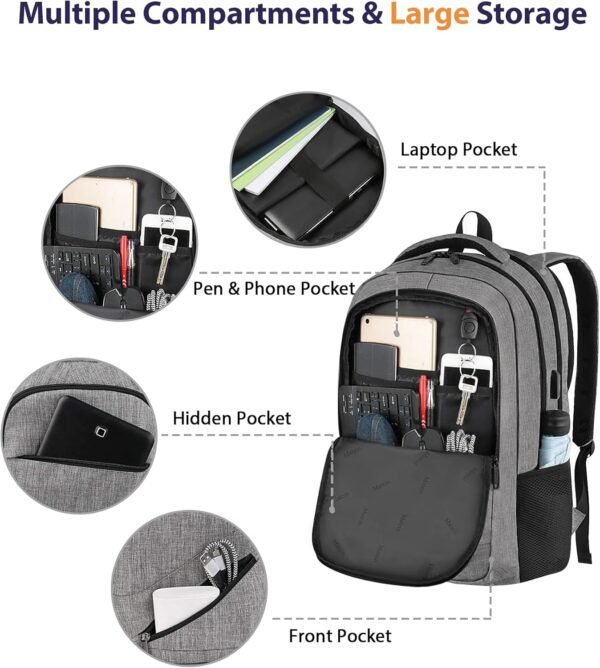 MATEIN Travel Laptop Backpack, 17 Inch Business Fl... - Image 9