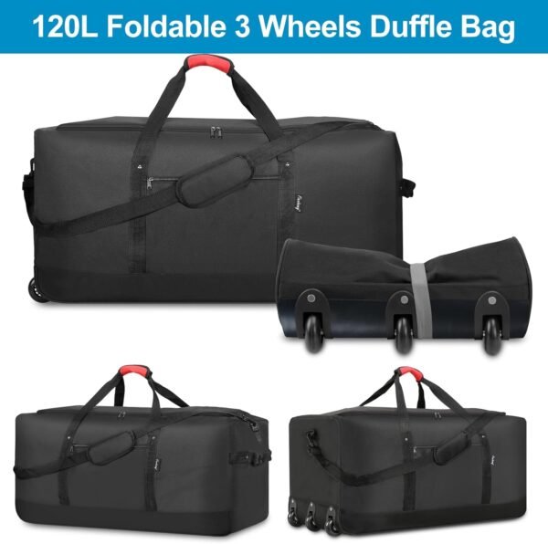 Finnhomy 120L Foldable Rolling Duffel Bag with 3 W... - Image 4