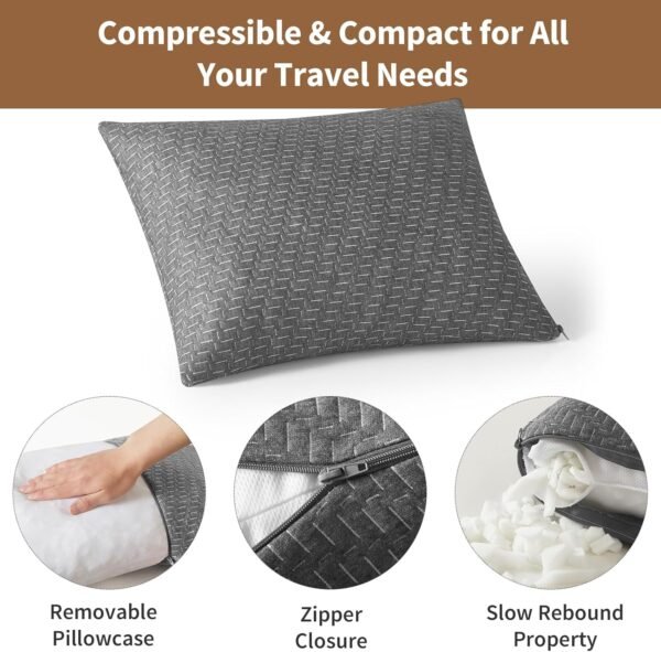 Small Shredded Memory Foam Pillow, Camping Pillow ... - Image 6