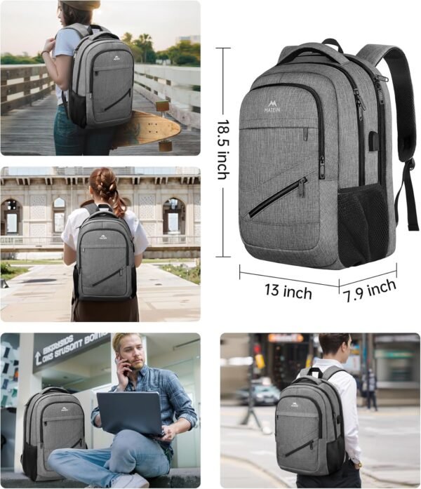 MATEIN Travel Laptop Backpack, 17 Inch Business Fl... - Image 6