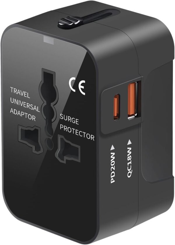 Universal Travel Adapter with 3.0A PD USB-C & QC U... - Image 2