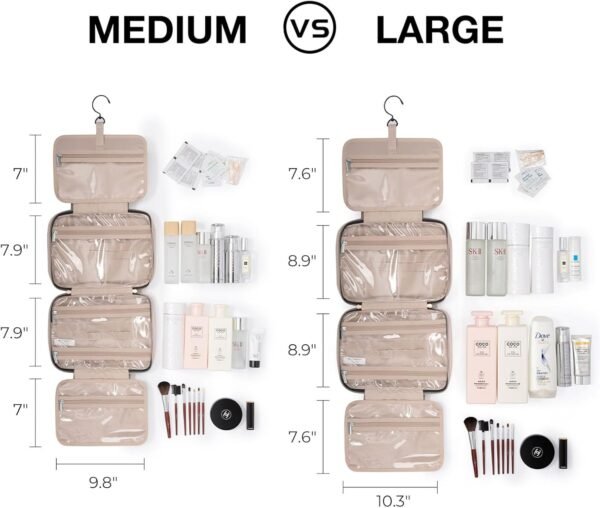 BAGSMART Large Toiletry Bag Travel Bag with Hangin... - Image 3