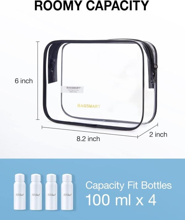 BAGSMART Clear Toiletry Bag, 3 Packs TSA Approved ... - Image 4