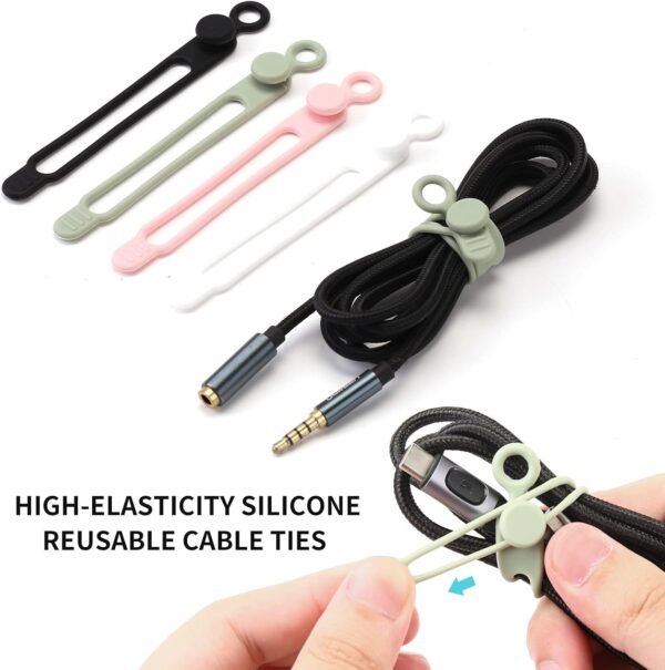 [20Park]UMUST Silicone Cable Ties,Reusable Cable M... - Image 5