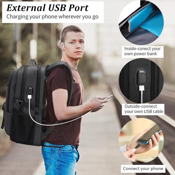 DUSLANG 17 Inch Laptop Backpack for Travel Water R... - Image 7
