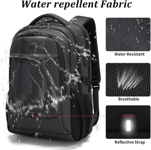 DUSLANG 17 Inch Laptop Backpack for Travel Water R... - Image 6