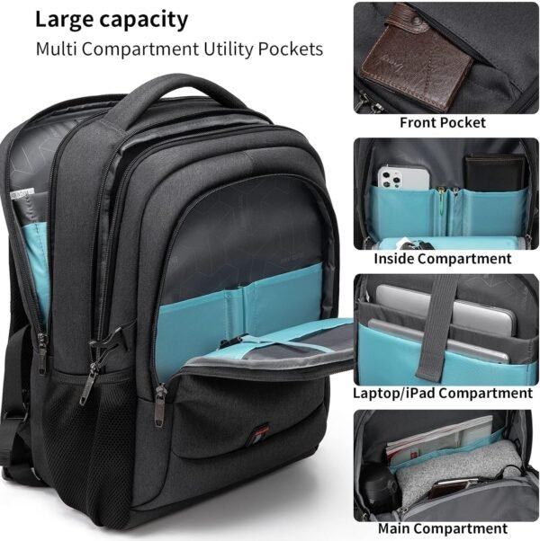 DUSLANG 17 Inch Laptop Backpack for Travel Water R... - Image 3
