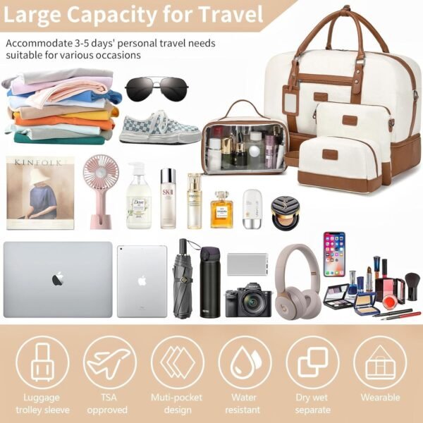 Wogarl Weekender Bags for Women Large Overnight Ba... - Image 7