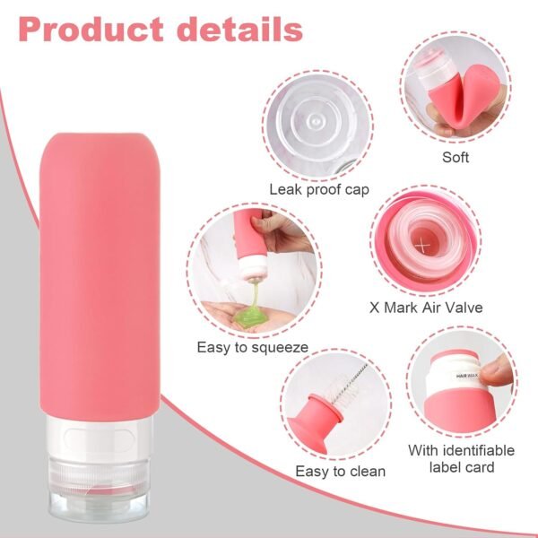 Travel Bottles for Toiletries 4 Pack 3oz Tsa Appro... - Image 5