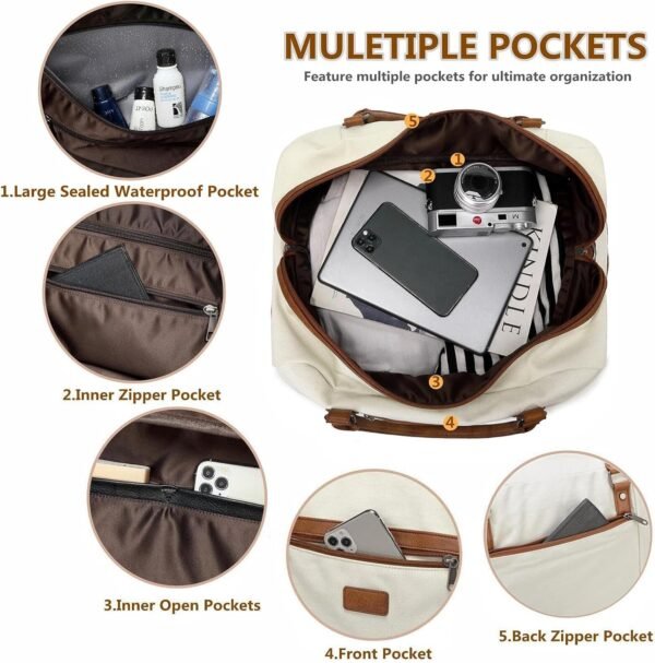 Wogarl Weekender Bags for Women Large Overnight Ba... - Image 5