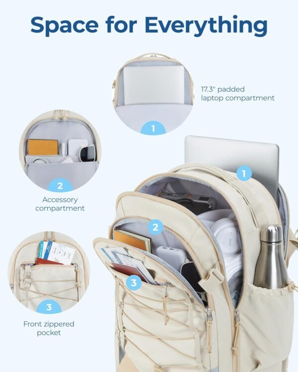 BAGSMART Carry On Travel Backpack, 17 Inch Large T... - Image 3