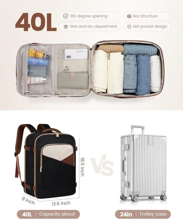 LOVEVOOK Large Travel Backpack for Women & Men, TS... - Image 3