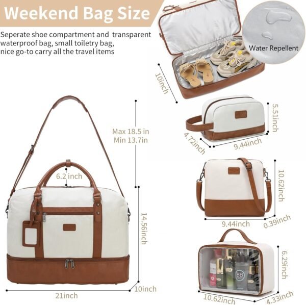 Wogarl Weekender Bags for Women Large Overnight Ba... - Image 4