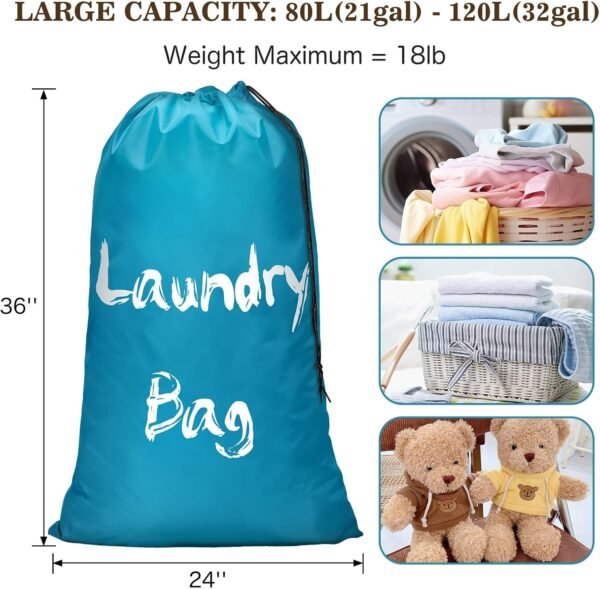2Pcs XL Travel Laundry Bag for Dirty Clothes, Extr... - Image 4