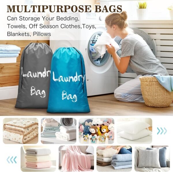 2Pcs XL Travel Laundry Bag for Dirty Clothes, Extr... - Image 3