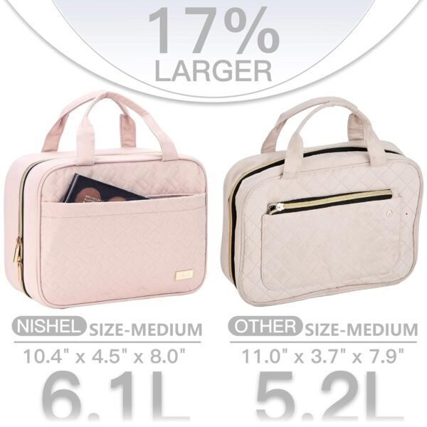 NISHEL Travel Toiletry Bag for women, Portable Han... - Image 4