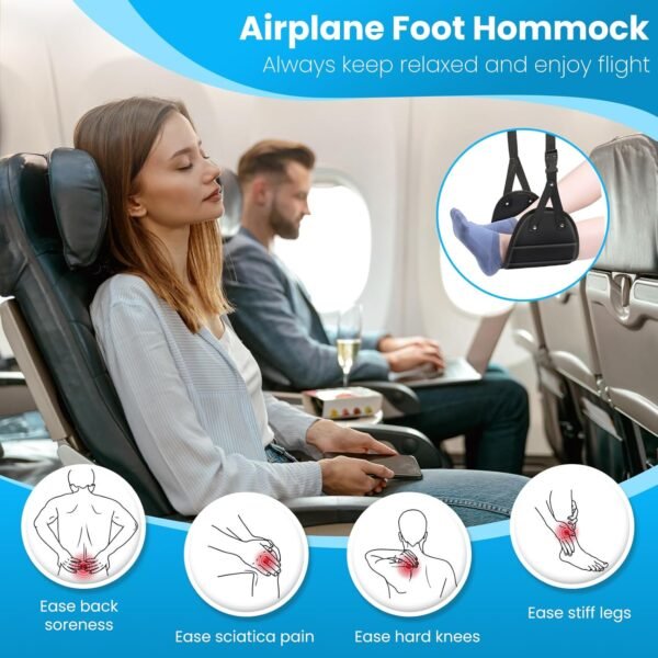Airplane Foot Hammock 2-Pack Travel Essentials, Po... - Image 3