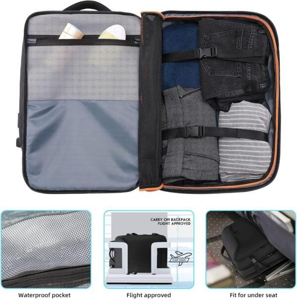 Travel Carry on Backpack 50L Expandable Flight App... - Image 5