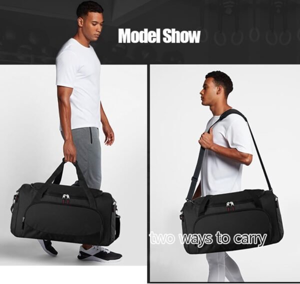 Gym Bag for Men - 55L Black Durable Large Duffle B... - Image 3