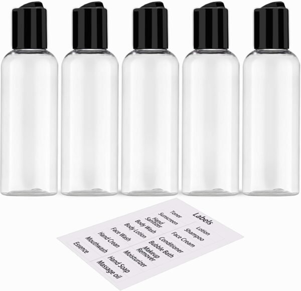 5 Pack 3.4 oz Travel Bottles for Toiletries TSA Ap... - Image 2