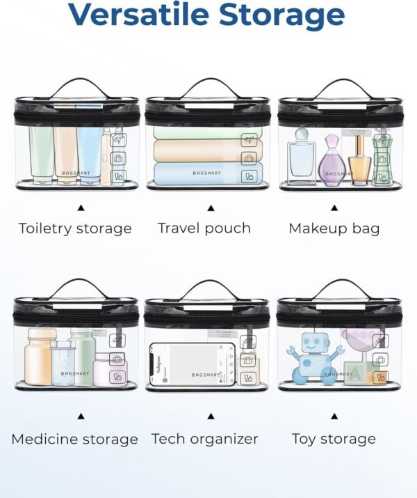 BAGSMART TSA Approved Toiletry Bag, 2 Pack Clear M... - Image 6