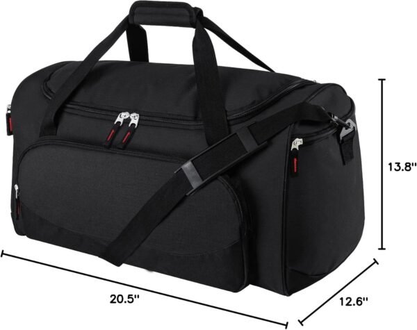 Gym Bag for Men - 55L Black Durable Large Duffle B... - Image 8