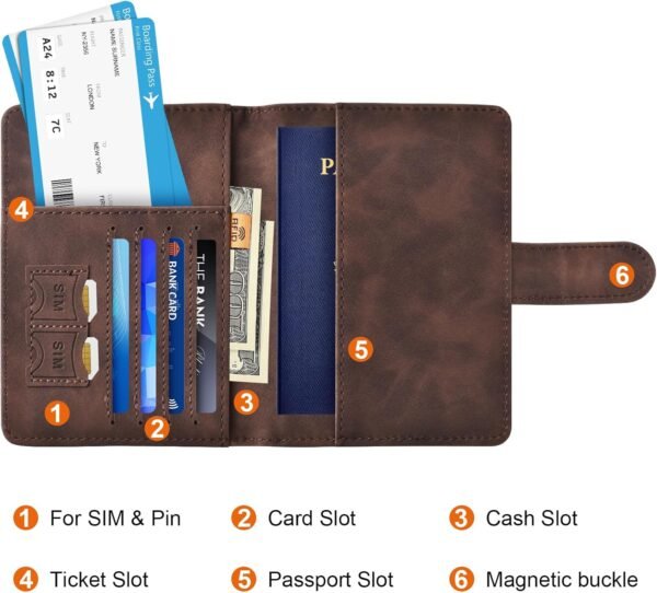 Eoehro Passport Holder for Travel Essentials, Pass... - Image 4