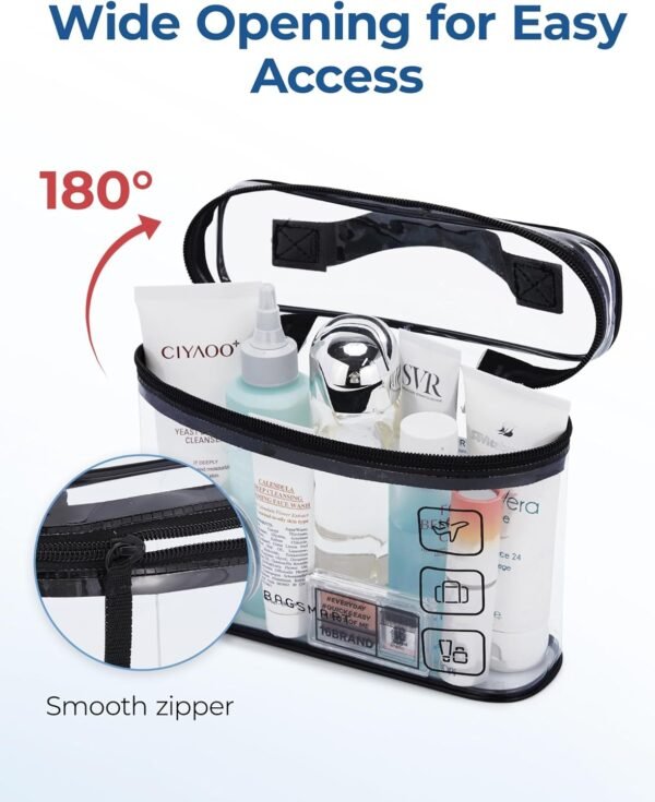 BAGSMART TSA Approved Toiletry Bag, 2 Pack Clear M... - Image 3