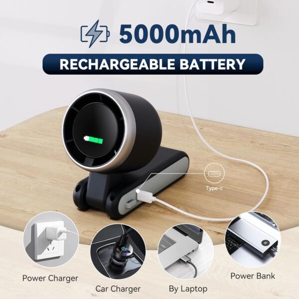 Portable Handheld Turbo Fan, 5 Gear Wind, Battery ... - Image 9