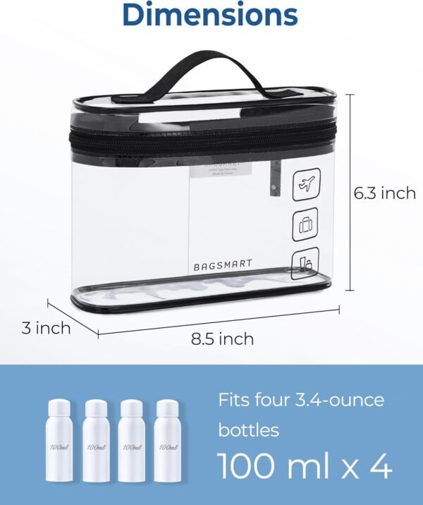 BAGSMART TSA Approved Toiletry Bag, 2 Pack Clear M... - Image 5