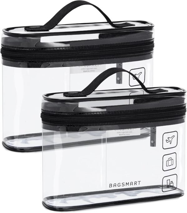 BAGSMART TSA Approved Toiletry Bag, 2 Pack Clear M... - Image 2