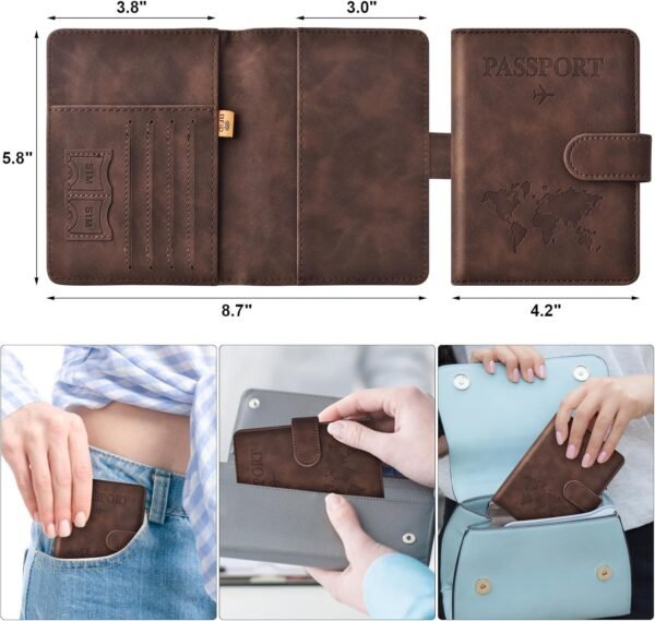 Eoehro Passport Holder for Travel Essentials, Pass... - Image 3