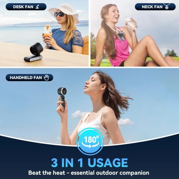 Portable Handheld Turbo Fan, 5 Gear Wind, Battery ... - Image 5