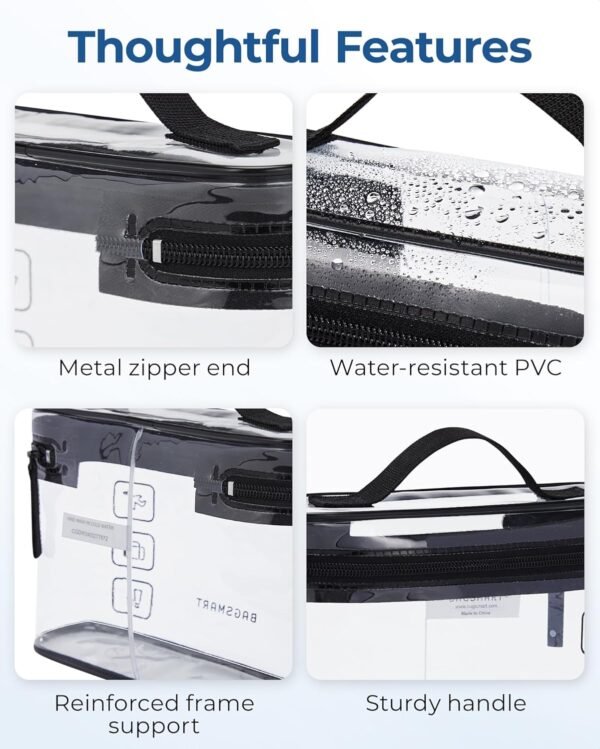 BAGSMART TSA Approved Toiletry Bag, 2 Pack Clear M... - Image 4