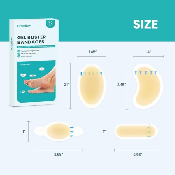 Hydrocolloid Gel Blister Bandages Pads - (Variety ... - Image 6