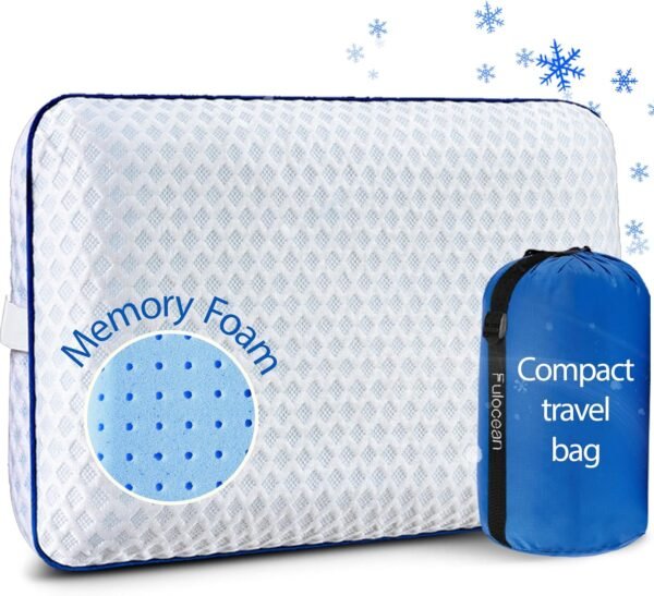 Cooling Travel & Camping Memory Foam Pillow for Sl... - Image 2