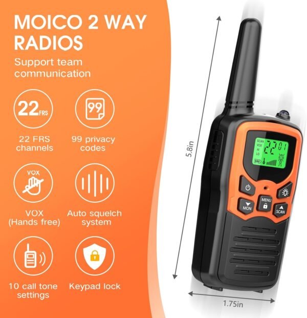 Walkie Talkies, MOICO Long Range Walkie Talkies fo... - Image 3