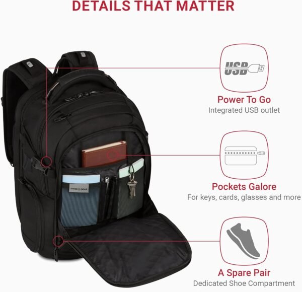SwissGear Travel Tech Elite Laptop Backpack – Fits... - Image 4
