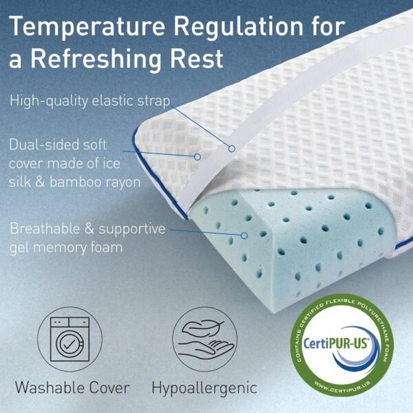 Cooling Travel & Camping Memory Foam Pillow for Sl... - Image 3