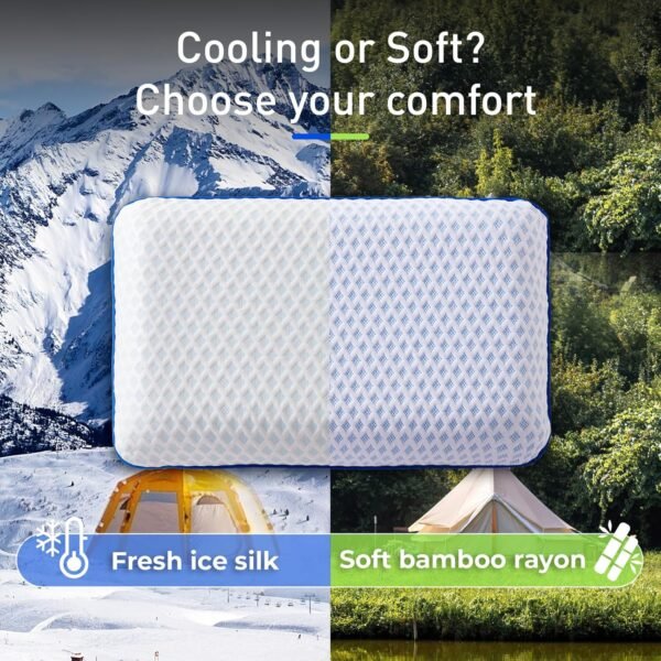 Cooling Travel & Camping Memory Foam Pillow for Sl... - Image 4
