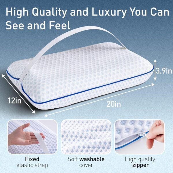 Cooling Travel & Camping Memory Foam Pillow for Sl... - Image 7