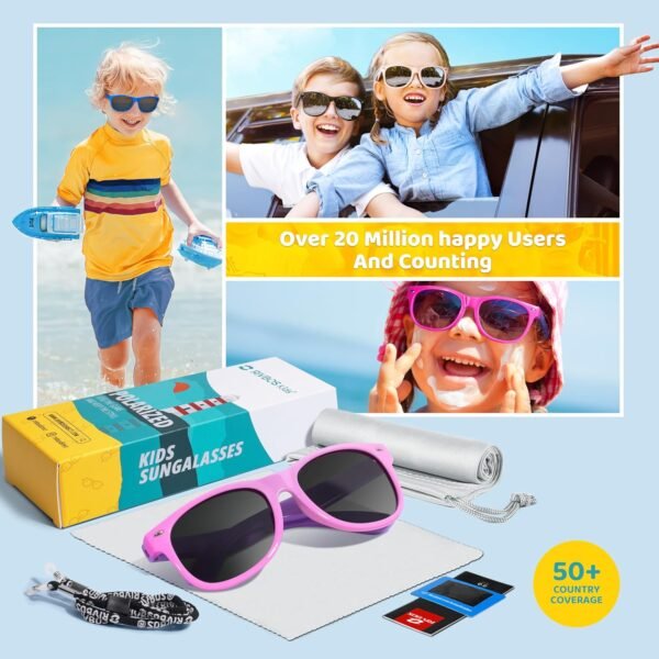 RIVBOS Kids Sunglasses Polarized UV Protection Fle... - Image 7