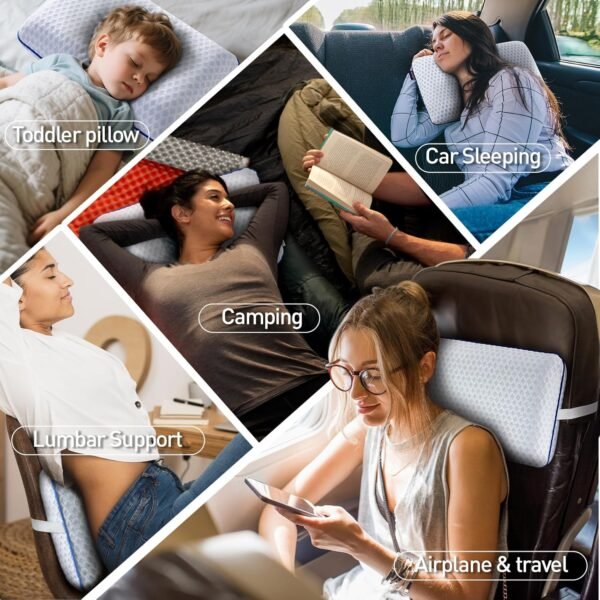 Cooling Travel & Camping Memory Foam Pillow for Sl... - Image 9
