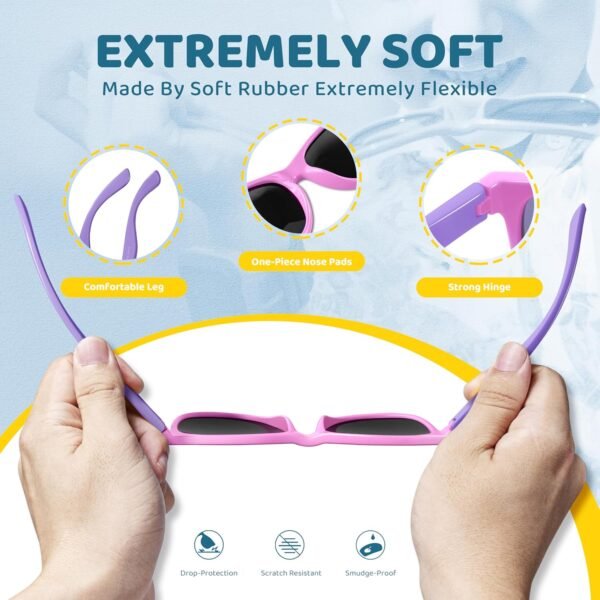 RIVBOS Kids Sunglasses Polarized UV Protection Fle... - Image 5