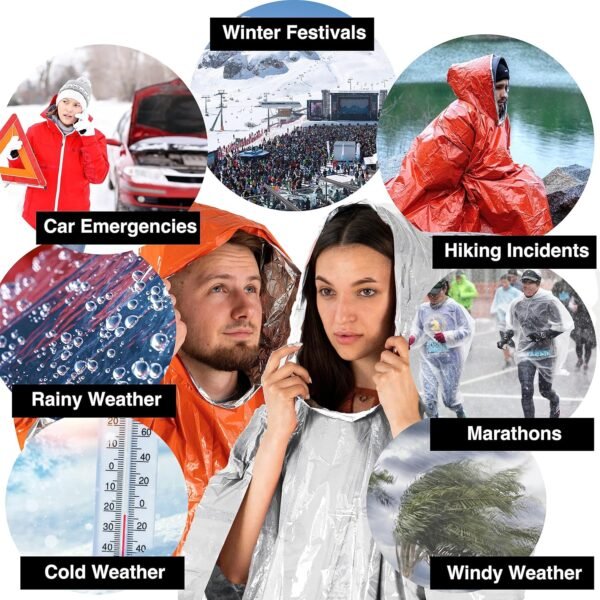 aZengear Emergency Survival Poncho (4pc) Thermal M... - Image 6